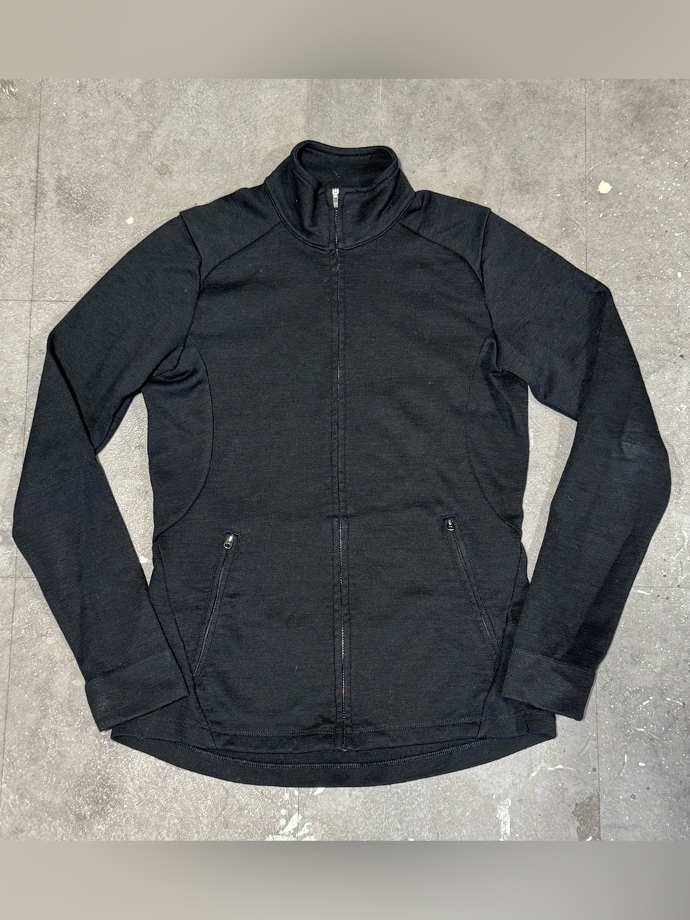 Ibex 100% Merino Wool Shak Traverse Jacket Women's Sz Medium Black Full Zip EUC